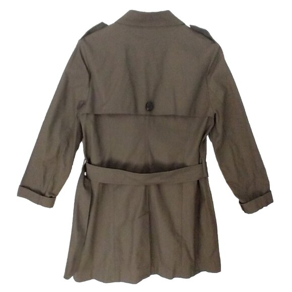 Forever 21 Women's Trench Coat Army Green Mid Length Belt Pockets Cotton - Large - Picture 8 of 12